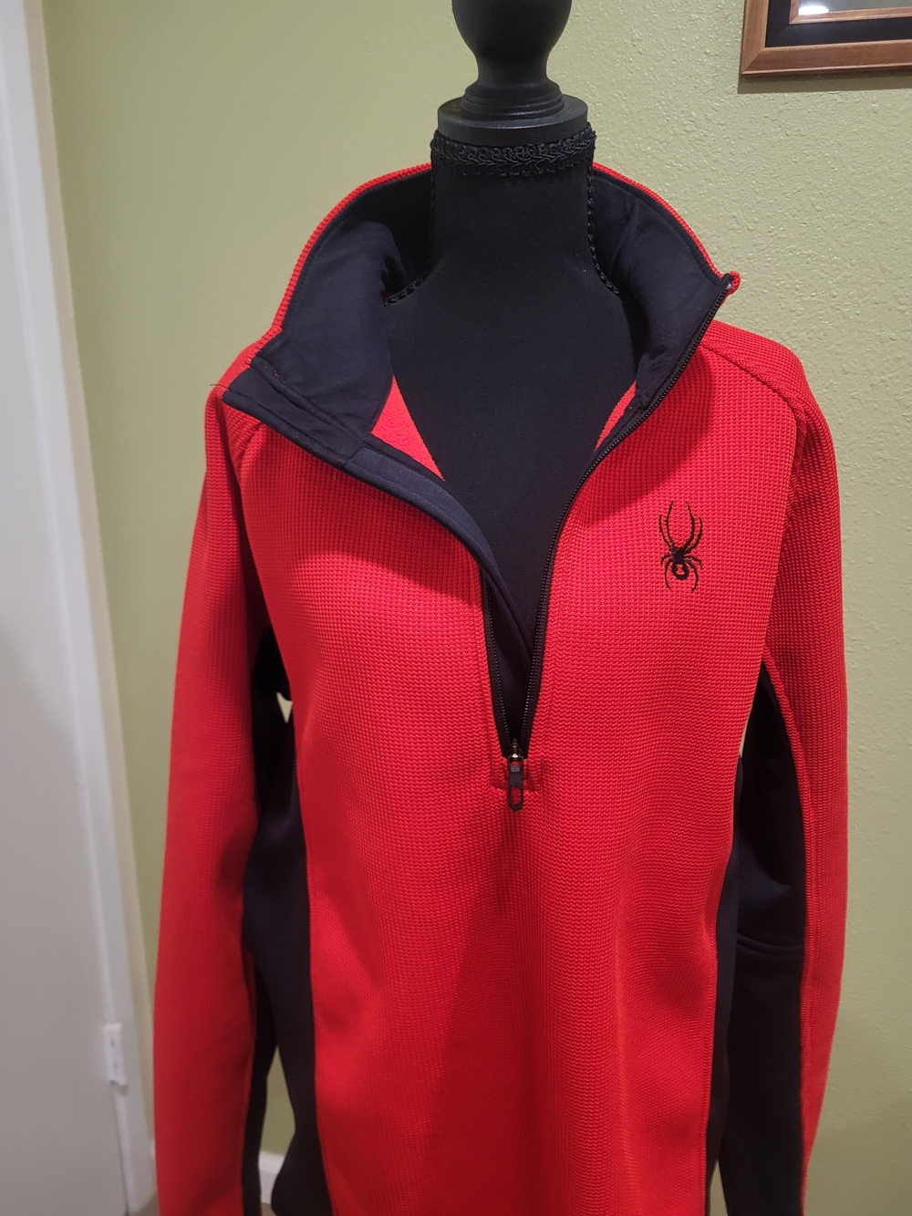 Men's Spyder Red Half-Zip Pullover Sweater Size XL